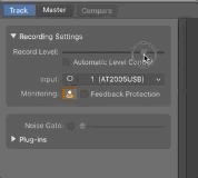 Set your recording level on Garageband