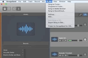 Share export song to disk