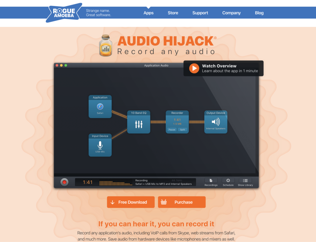 Screenshot of Audio Hijack Software