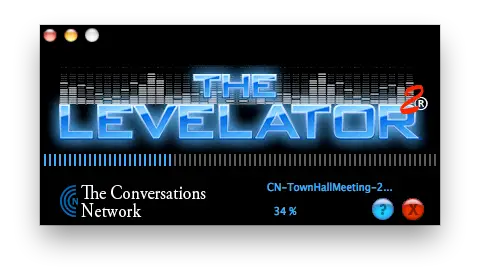 Screenshot of Levelator automated mixing software