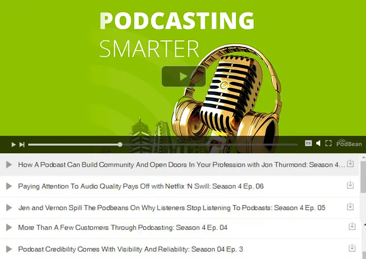 Podbean Multi-Episode Podcast Embed Player Screenshot
