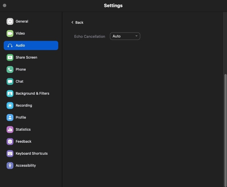 Zoom Advanced Audio Settings