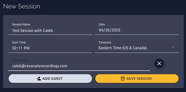 Squadcast - New Session
