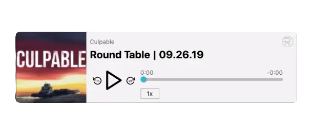 Screenshot of a Resonate Hosting Podcast Embed Player