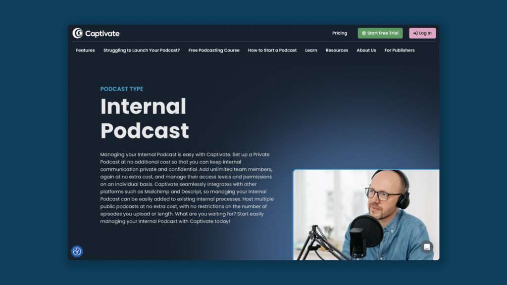 Captivate private podcast hosting