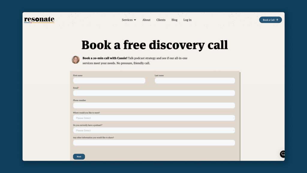 How to make a private podcast step 1 - Book Discovery Call