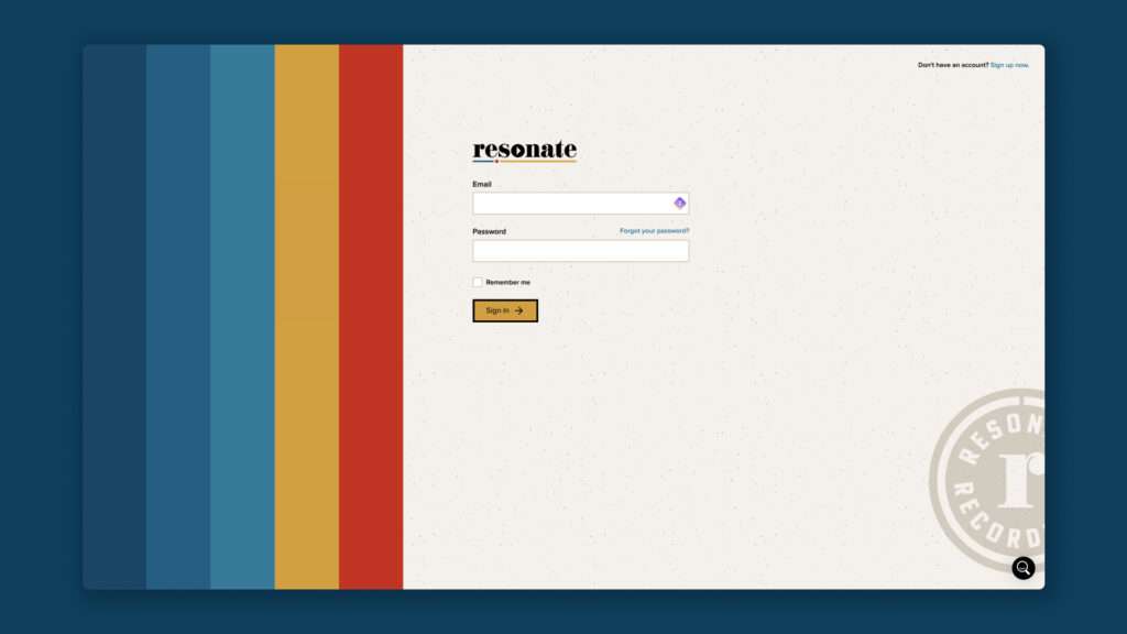 How to make a private podcast step 2 - Log into Resonate