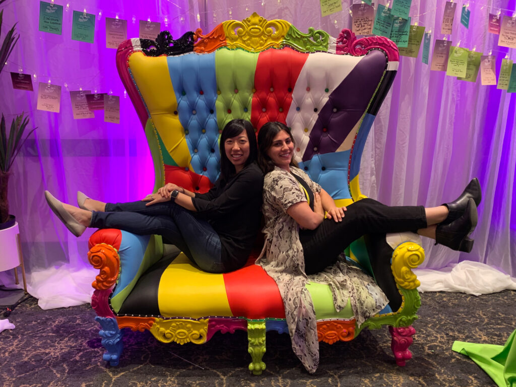 The podcasting throne at She Podcasts 2021