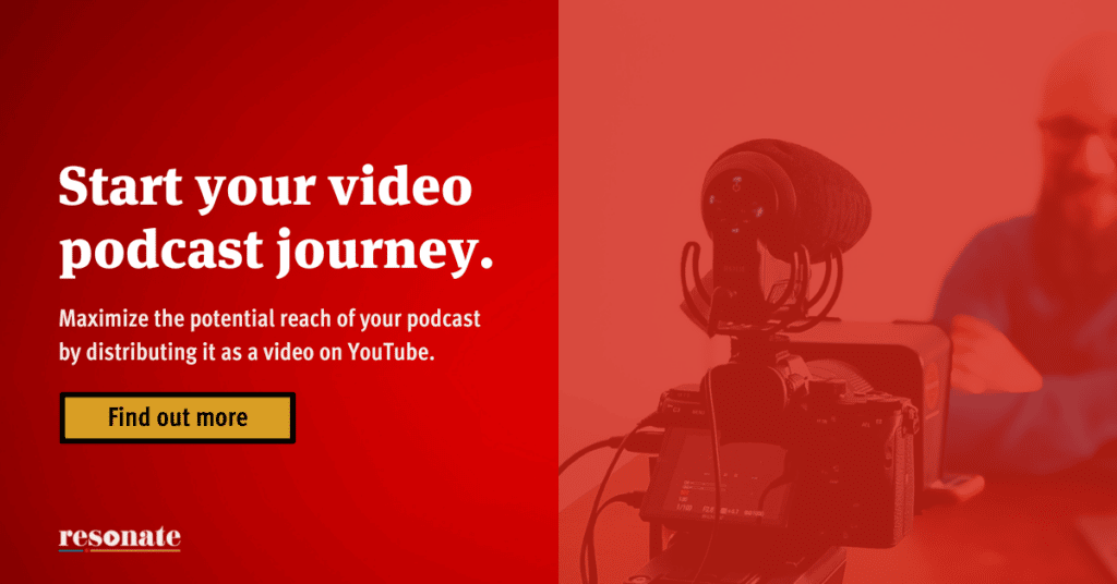 Card that says "Start your video podcast journey." and takes you to video production services