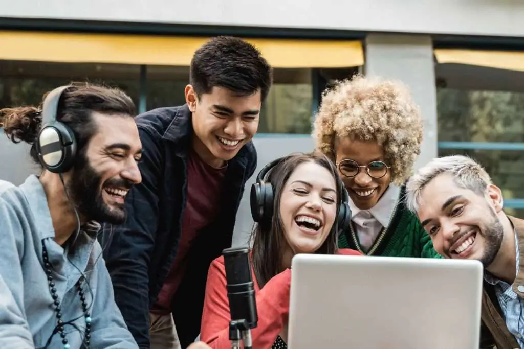 Group of friends smiling